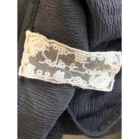 Sadie & Sage Women's Cropped Wrap Blouse Puff Sleeve Solid Black Size Medium - Picture 3 of 5